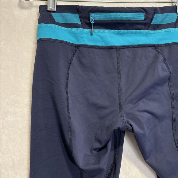 Lululemon Run Inspire Crop II Inkwell Quilt Winter Micro Macro Stripe Surge 6 - Picture 8 of 14